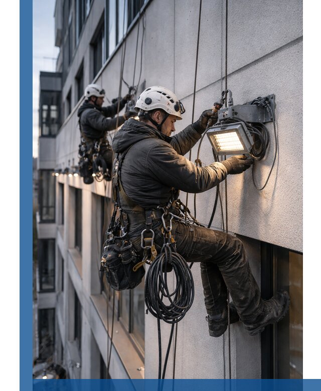 Монтаж фасадного освещения в Острогожске установка и подключение