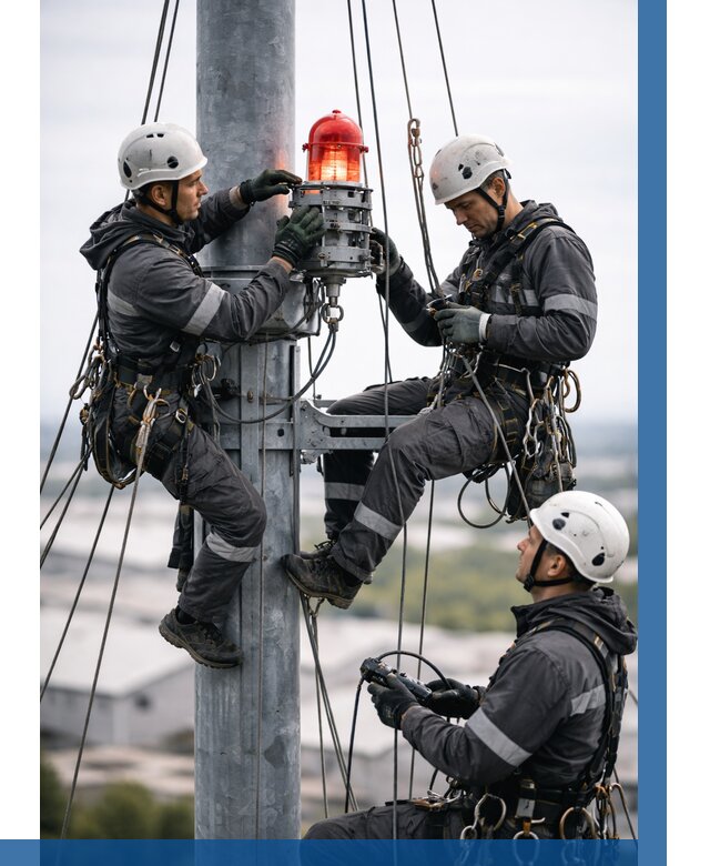 Монтаж заградительных огней в Острогожске от 8866 р. | ВЫСОТНИК-Стг