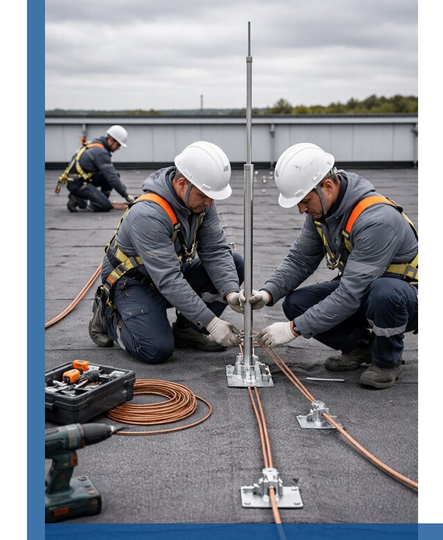 Монтаж молниезащиты на кровле в Острогожске под ключ с гарантией