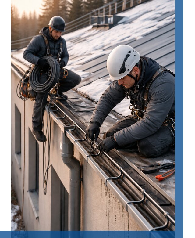 Монтаж греющего кабеля на кровле в Острогожске от 469 р. | ВЫСОТНИК-Стг