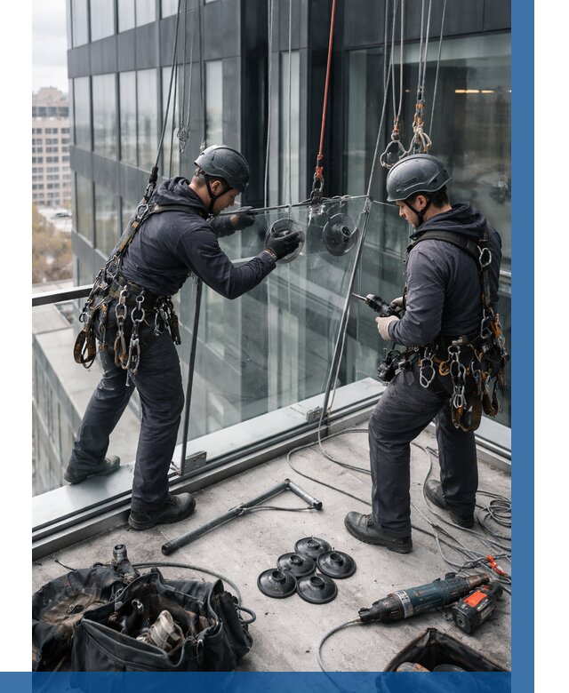 Монтаж стеклянных ограждений в Острогожске от 2608 р. | ВЫСОТНИК-Стг