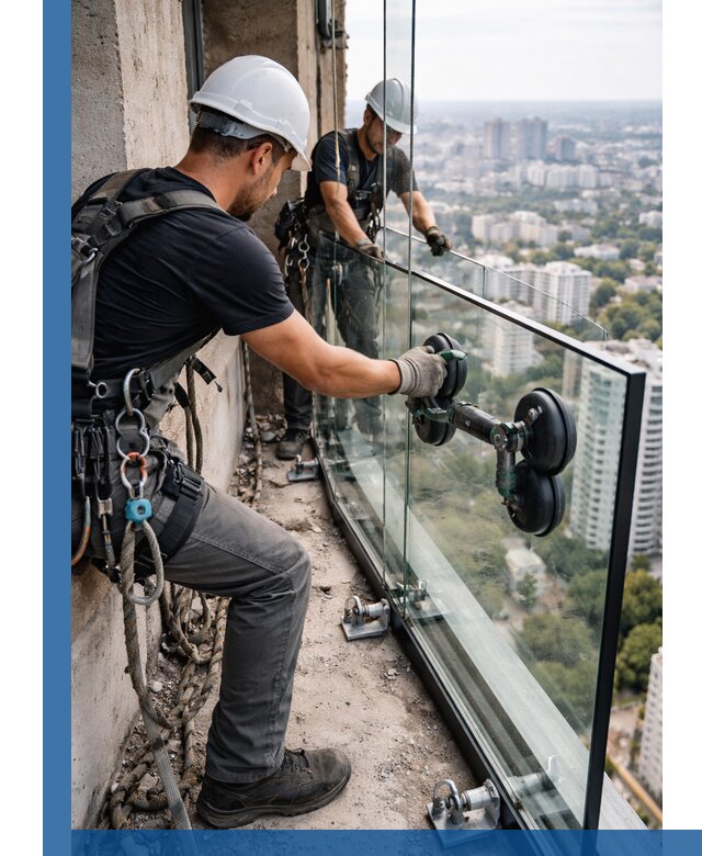 Монтаж стеклянных ограждений под ключ с гарантией в Острогожске