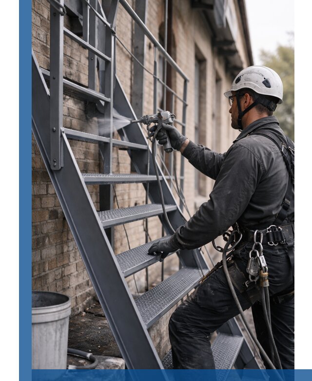 Покраска и антикоррозионная защита пожарных лестниц в Острогожске