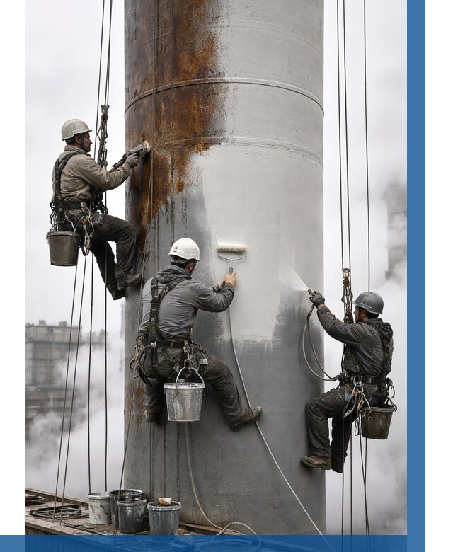 Покраска дымовых труб в Острогожске от 8866 р. | ВЫСОТНИК-Стг