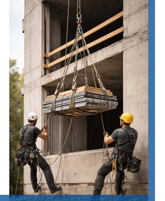 Подъем материала на этаж веревками в Острогожске от 1565 р. | ВЫСОТНИК-Стг