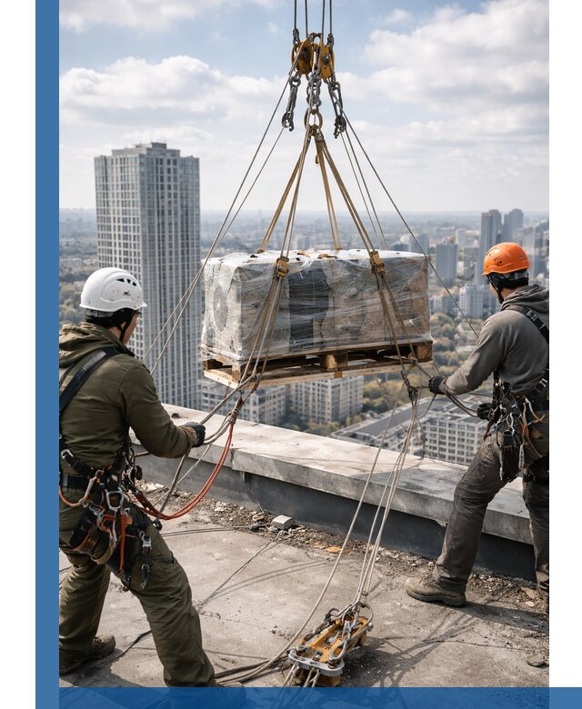 Подъем и монтаж крупногабаритных грузов на крышу в Острогожске
