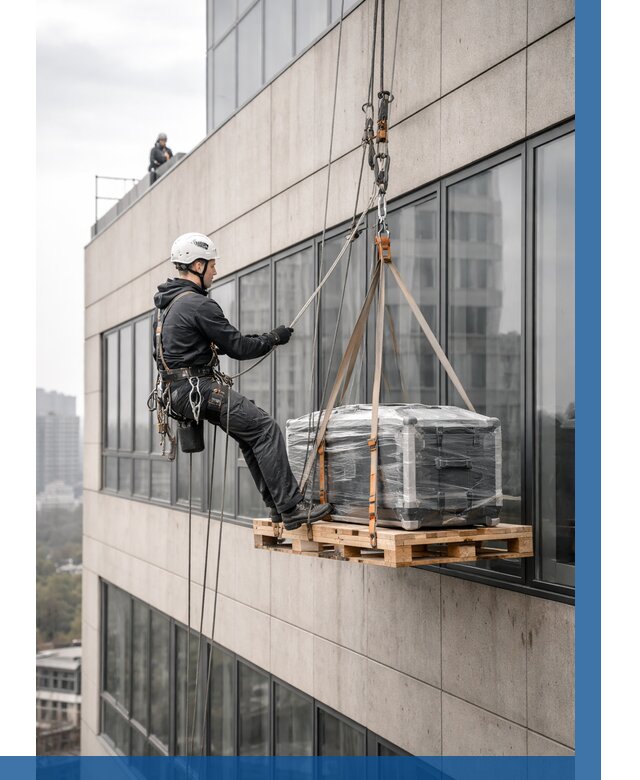 Спуск груза по фасаду в Острогожске от 3651 р. | ВЫСОТНИК-Стг