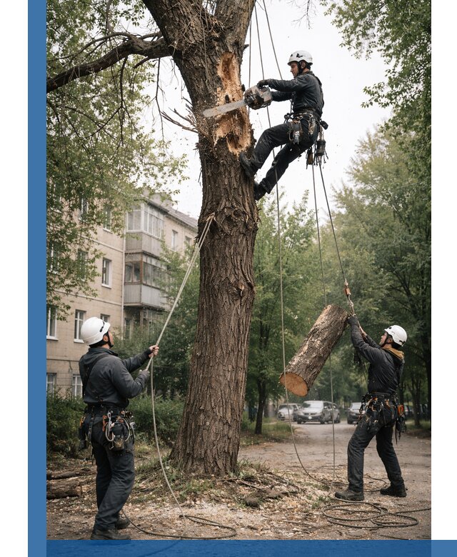Срочное удаление аварийных деревьев в Острогожске с гарантией безопасности