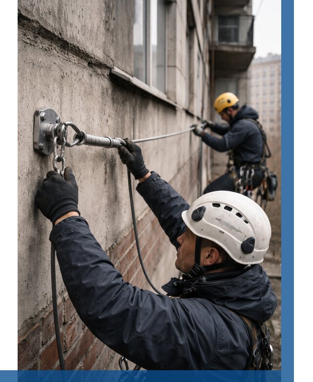 Монтаж анкерных линий в Острогожске от 3129 р. | ВЫСОТНИК-Стг