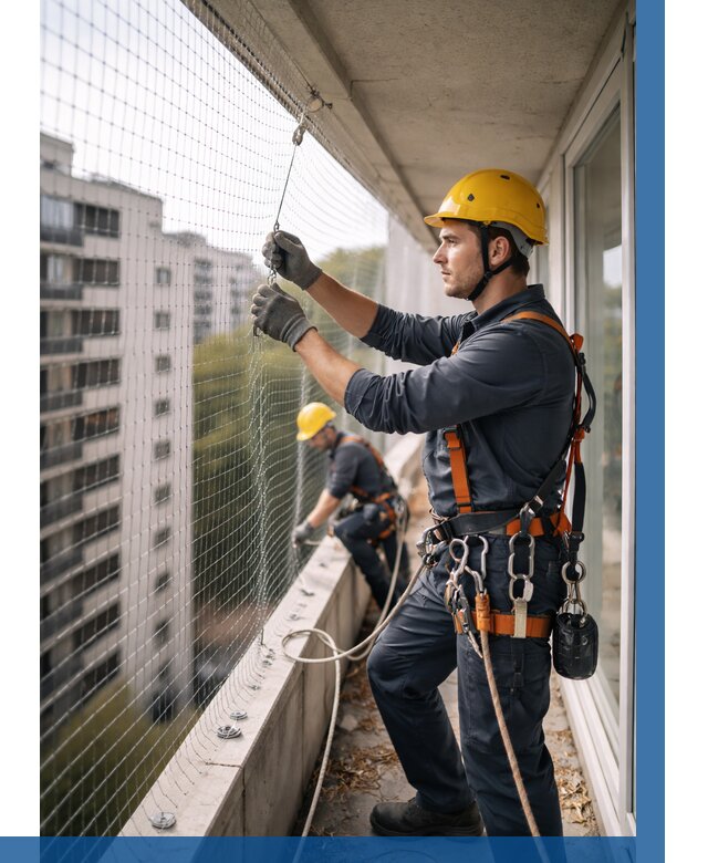 Монтаж сетки от птиц в Острогожске от 4694 р. | ВЫСОТНИК-Стг